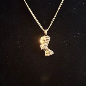 Gold Pharaoh Pendant Necklace